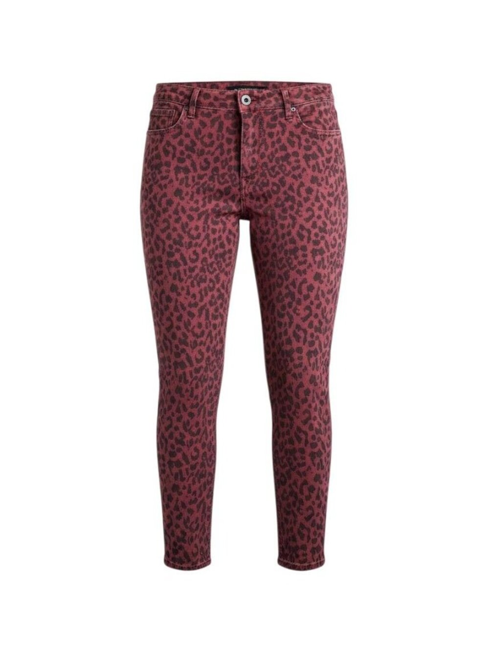 Leopard Print Ankle Skinny Jeans Social Standard by Sanctuary Sz 12 Red & Black